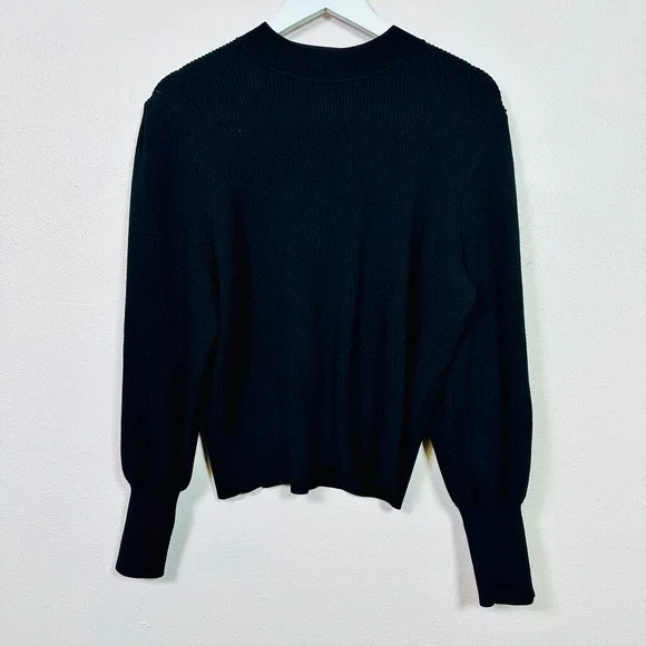BANANA REPUBLIC Black Mockneck‎ Ribbed Sweater, Size XL - Picture 2 of 8